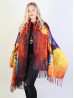 Oil Painting Design Fashion Scarf W/ Fringes